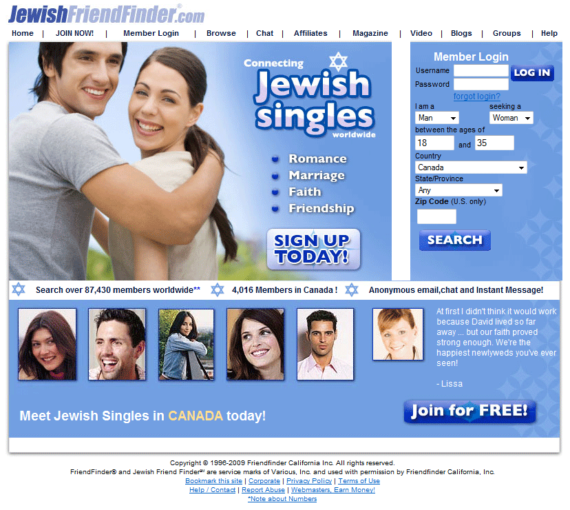 Jewish FriendFinder (JewishFriendFinder.com)