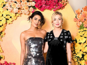 Priyanka Chopra and Whitney Wolfe Herd at the launch dinner for Bumble India