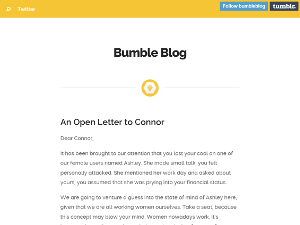 Bumble's Response to a User