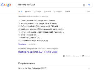 Google Search Screenshot about Dating