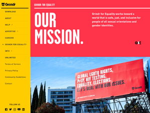 Grindr G4E Homepage