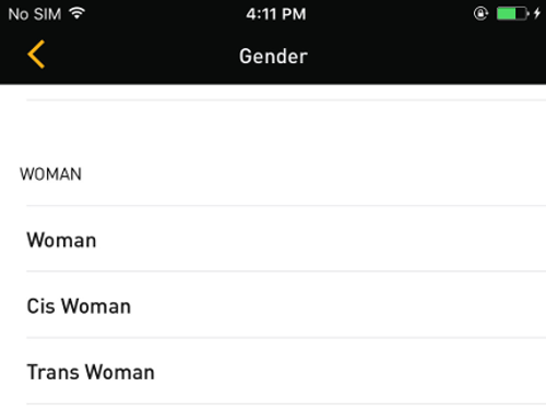More Gender Options