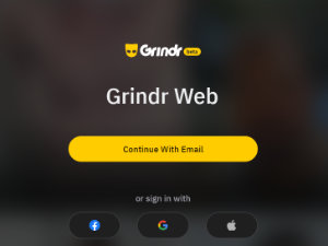 Grindr Web Login Page