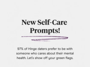 New Hinge Self-Care Prompt Feature