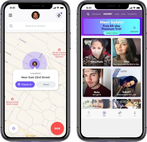 The UrSafe feature in the MeetMe dating app.