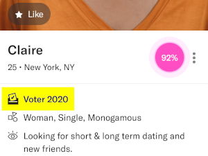 OkCupid Voter 2020 Badge OkCupid Voter 2020 Badge