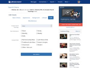 Searching on CatholicMatch