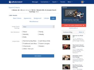 Searching on CatholicMatch
