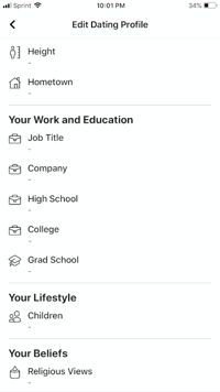Facebook Dating Edit Profile