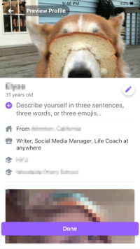 Facebook Dating Profile