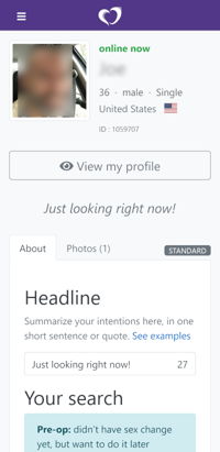 Personal Profile on a Phone