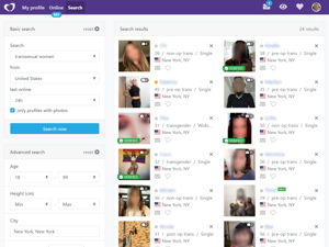 Searching on MyTransgenderDate.com