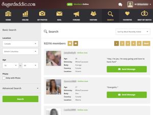 Searching on SugarDaddie