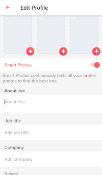 Editing your Tinder Profile