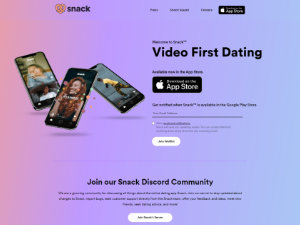 Snack Dating App Homepage