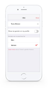 Selecting your Gender on Tinder